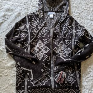 NWOT Soft Boho Hooded Sweater